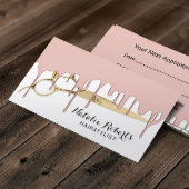 Friseursalon Moderne Rose Gold Dripping Gold Sciss Terminkarte