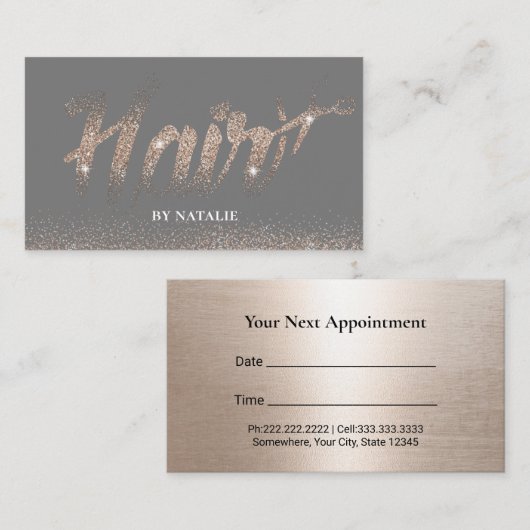 Friseursalon Moderne Rose Goldmedaille Terminkarte (Vorne/Hinten)