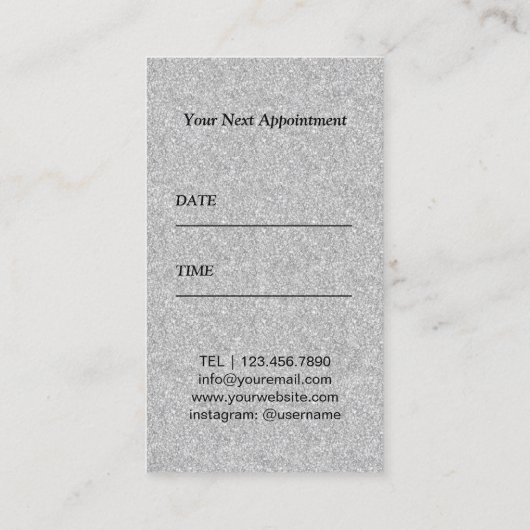 Friseursalon Moderne Schere Silber Ernennung Terminkarte (Rückseite)