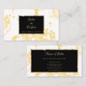 Friseursalon Moderner Gelber Abstrakter Splash Visitenkarte (Vorne/Hinten)