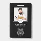 Friseursalon Moderner Rasiermesser Wolf Silber Fri Ausweis (Vorderseite)