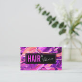 Friseursalon Modernes Abstraktes Neon Pink Chic Visitenkarte (Stehend Vorderseite)