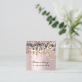 Friseursalon Nails Goldene Schere Quadratische Visitenkarte (Stehend Vorderseite)