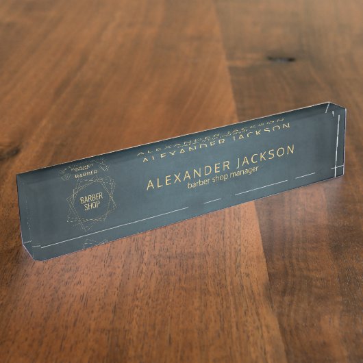 Friseursalon Namensplakette (Seite)