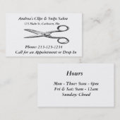 Friseursalon oder Barber Antique Scheren Einfach Visitenkarte (Vorne/Hinten)