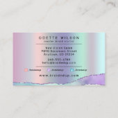 Friseursalon Pastel Lila Metallbraiden Visitenkarte (Rückseite)