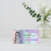 Friseursalon Pastel Lila Metallic Busine Visitenkarte (Stehend Vorderseite)