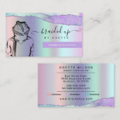 Friseursalon Pastel Lila Metallic Busine Visitenkarte (Vorne/Hinten)