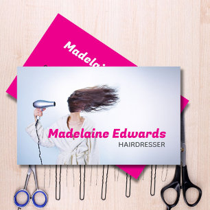 Friseursalon Pink Stilvoll modern Visitenkarte