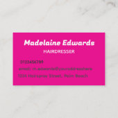 Friseursalon Pink Stilvoll modern Visitenkarte (Rückseite)