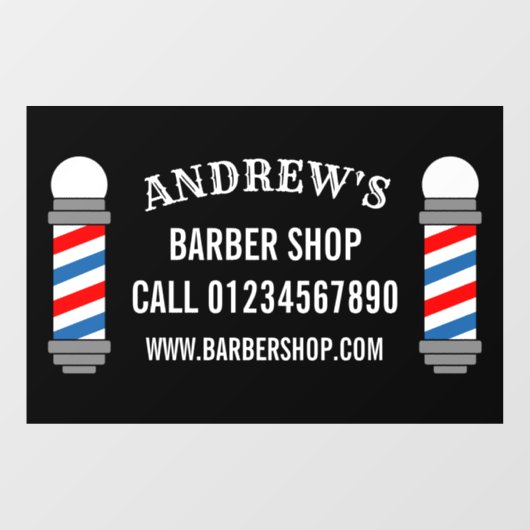 Friseursalon-Pole Fensteraufkleber (Blatt)