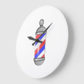 Friseursalon Pole Große Wanduhr (Winkel)