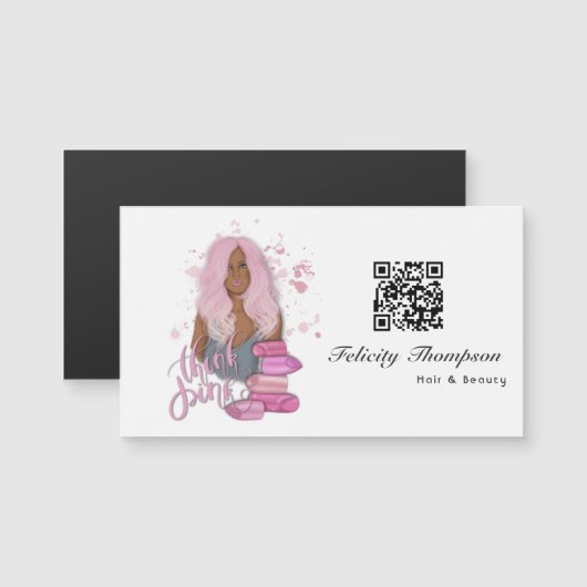 Friseursalon QR-Code Magnetkarte (Vorne/Hinten)