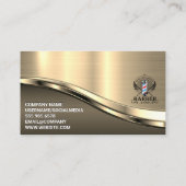 Friseursalon | QR-Code | Metallische Visitenkarte (Rückseite)