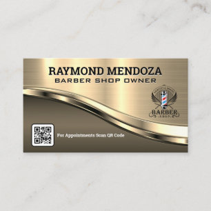 Friseursalon   QR-Code   Metallische Visitenkarte