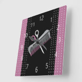 Friseursalon Quadratische Wanduhr (Winkel)