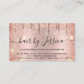 Friseursalon Rose Confetti Visitenkarte (Rückseite)