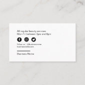 Friseursalon Rose Gold Glitzer Visitenkarte (Rückseite)