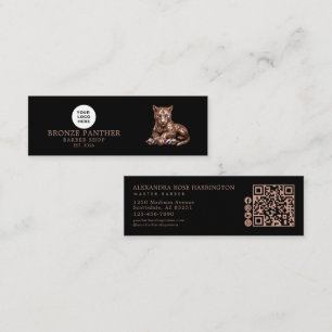 Friseursalon Rose Gold Panther Qr Code Social Icon Mini Visitenkarte