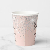 Friseursalon Rose Gold Silberleine Pappbecher (Rechts)