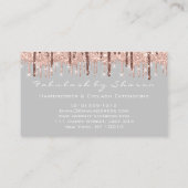 Friseursalon Rose Grau Tropfen Visitenkarte (Rückseite)