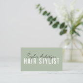 Friseursalon Sage Green QR Code Visitenkarte (Stehend Vorderseite)