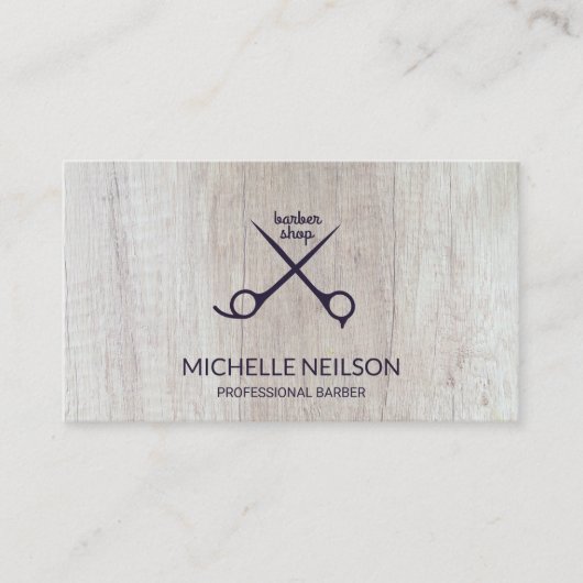 Friseursalon | Schafe | Holz Visitenkarte (Vorderseite)