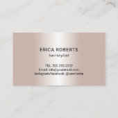 Friseursalon Schere & Blume Rose Blush Gold Visitenkarte (Rückseite)