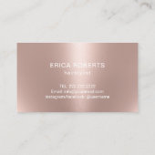 Friseursalon Schere & Blume Typografie Rose Gold Visitenkarte (Rückseite)