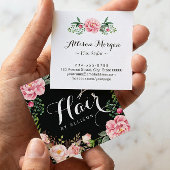 Friseursalon Schere Blumenrapping Quadratische Visitenkarte