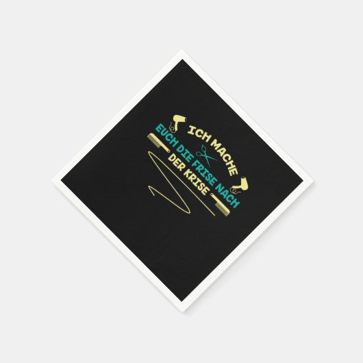 Friseursalon Schere Haartrockner Geschenk Serviette (Ecke)