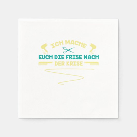 Friseursalon Schere Haartrockner Geschenk Serviette (Vorderseite)