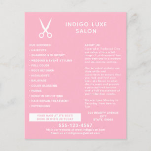 Friseursalon Schere Modernes rosa Marketing Flyer