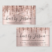 Friseursalon Schere Rose Tropfen Lux Visitenkarte (Vorne/Hinten)