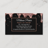 Friseursalon Schere Rose Tropfen Schwarz Visitenkarte (Rückseite)