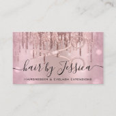 Friseursalon Schere Rose Tropfen Smoky Visitenkarte (Vorderseite)