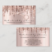 Friseursalon Schere Rose Tropfen VIP Visitenkarte (Vorne/Hinten)