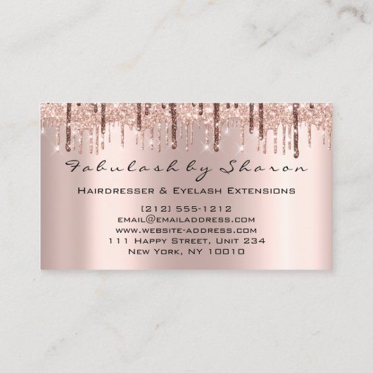 Friseursalon Schere Rose Tropfen VIP Visitenkarte (Rückseite)