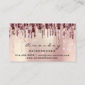 Friseursalon Schere Rose Tropfen Visitenkarte (Rückseite)