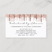 Friseursalon Schere Rose Tropfen Weiß Visitenkarte (Rückseite)