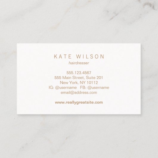 Friseursalon Schere Visitenkarte (Rückseite)