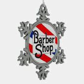 Friseursalon Schneeflocken Zinn-Ornament (Links)