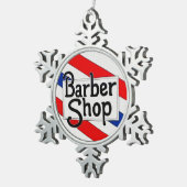 Friseursalon Schneeflocken Zinn-Ornament (Rechts)