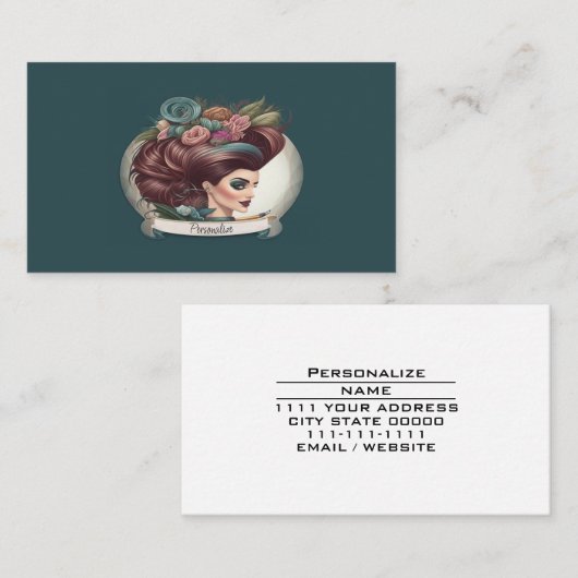 Friseursalon Schönheitssalon Kosmetikartikel Visitenkarte (Vorne/Hinten)