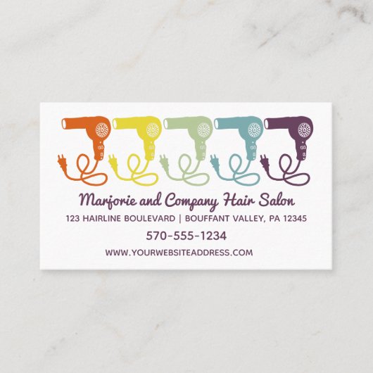 Friseursalon Schönheitssalon Retro Haartrockner Gr Visitenkarte (Vorderseite)