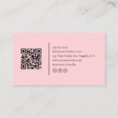 Friseursalon Schwarz und Rosa QR-Code Visitenkarte (Rückseite)