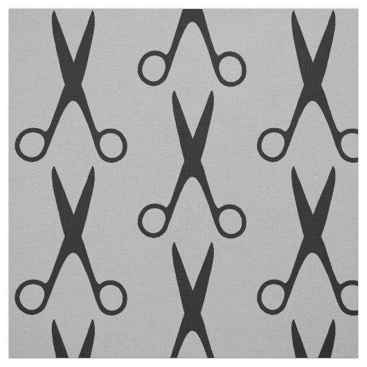 Friseursalon schwarze Schere graues Muster Stoff (Muster)
