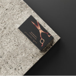 Friseursalon Schwarzer Kupferschere Visitenkarte