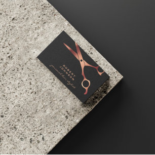 Friseursalon Schwarzer Kupferschere Visitenkarte