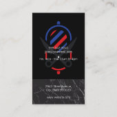 Friseursalon | Schwarzer Marmor Barber Pole Visitenkarte (Rückseite)